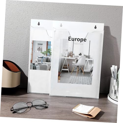 Organizador de pared acrílico transparente PRETYZOOM con soporte vertical de dos piezas 6