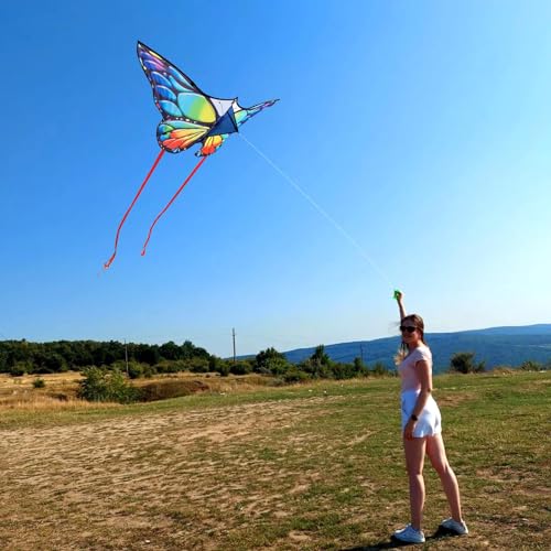 Simxkai Butterfly Kite for Kids & Adults, Easy to Fly for Beginners Colorful - Thumbnail 5