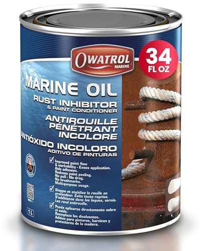 OWATROL Marine Oil Metal Rust Inhibitor & Paint Conditioner 34 Oz - Deep Penetrating Rust Inhibitor for Boats, Improves Paint Flow, Prevents Peeling, Safe on Hulls, Tanks, and Metal Surfaces