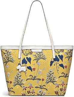 RADLEY London Folk Floral Responsible Ziptop Tote Handbag for Women, Made from in BCI Oilskin & Smooth Water-based PU trims with Floral Print, Features Twin Straps & Zip Fastening