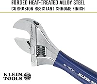 Vista 4 de Klein Tools D509-8 Llave ajustable, llave de transmisión forjada de mandíbula extra ancha con acabado cromado pulido, 8 pulgadas