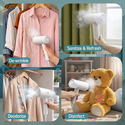 Image of Nexlev Handheld Steamer Iron For Clothes | Portable Steam Iron With Foldable Design | 1200W Fast Heating | 120ml Tank | Vertical & Horizontal Use | Anti-Spill Travel Garment Steamer | 2M Cord GS-05