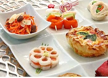 Amazon.co.jp: 暮らしの彩り 1枚 美濃焼 9つ仕切り皿 オードブル