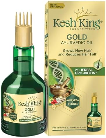KESH KING Ayurvedic Hair Oil | Herbal Oil with Bhringraj & Amla | Enhance Hair Growth | Reduce Hairfall | Nourishes Scalp | Provides Long & Thick Hair | 3.38 Fl Oz/100ml