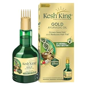 KESH KING Ayurvedic Hair Oil | Herbal Oil with Bhringraj & Amla | Enhance Hair Growth | Reduce Hairfall | Nourishes Scalp | Provides Long & Thick Hair | 3.38 Fl Oz/100ml