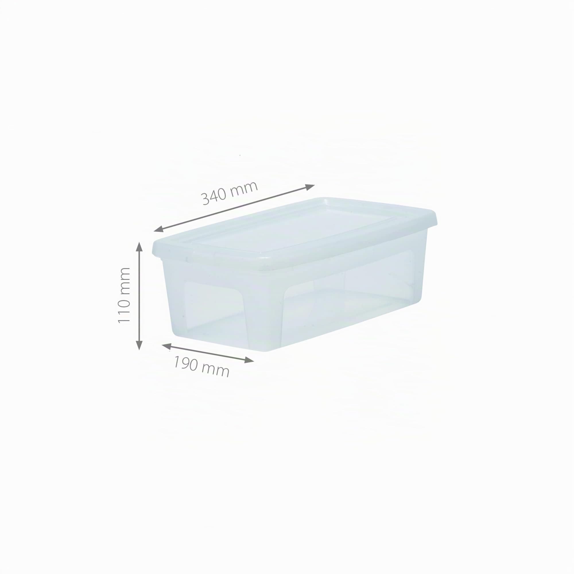 Iris Ohyama, Petite Boite de Rangement Multi-Usages, 5L, Lot de 14, Fermeture Facile, Empilable, en Plastique Transparent, pour Vêtement, Étagères, École, Organisation, Jouet, Papeterie, MCB-5
