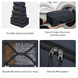 ECOHUB Kostki do pakowania do walizki 7 PCS Organizatory podróży Torby do pakowania Akcesoria podróżne Torby na buty dla podróżnych Torba do przechowywania Torby organizacyjne(Ciemnoniebieski)