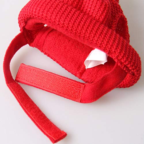 Scicalife Dog Santa Hat Pet Christmas Warm Knitting Wool Hat With Ear Holes - Dog Christmas Hat Red Santa Cap Costume For Dogs Cats Puppy #TOP3