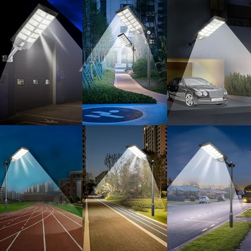 Vzyhik Solar Street Lights Outdoor Waterproof Dusk to Dawn, Large 9000W Outdoor Floodlight LED Motion Sensor, 7000K Wide Angle Parking Lot Flood Lamp Remote Control for Yard Garden by Vzyhik - Image 9