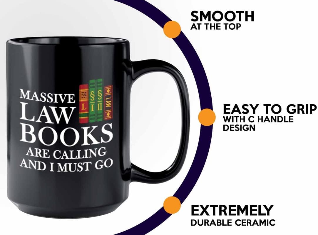 Bubble Hugs Lawyer Coffee Mug 15oz Black - Massive Law Books - Funny Law Quote Retired Lawyer Law Firm Attorney Paralegal Prosecutor Advocate Law Grad