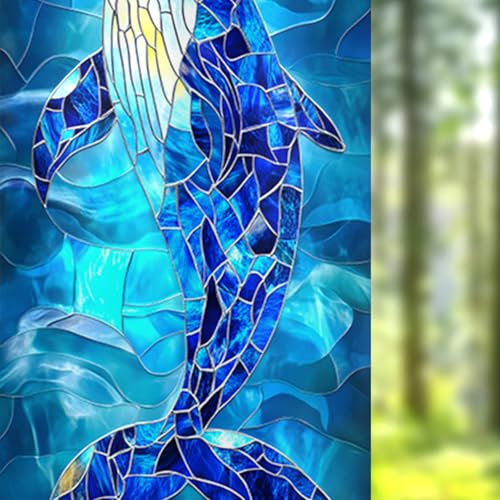 Nuxovilar Stained Glass Whale Window Film