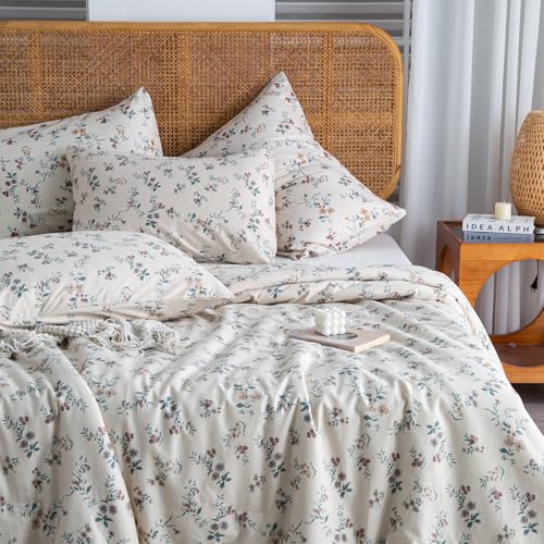 Tisplr JY-0403-MFP-Q Floral Queen Comforter Set 3 Pieces Soft Chic Garden Style Floral Print Lightweight Vintage Botanical Flowers Comforter Set thumb #1