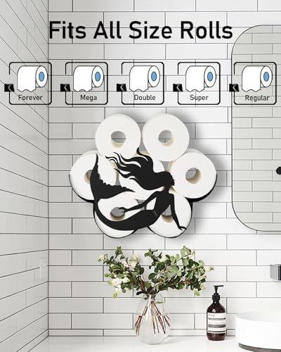 Mermaid-Metal-Wall-Toilet-Paper-StorageBlack-Toilet-Tissue-HolderDecorative-Metal-Paper-HoldersCute-Toilet-Paper-Storage-for-BathroomWall-Toilet-Paper-Organizer-Hold-Extra-8-Rolls Mermaid Metal Wall Toilet Paper StorageBlack Toilet Tissue HolderDecorative Metal Paper HoldersCute Toilet Paper Storage for BathroomWall Toilet Paper Organizer Hold Extra 8 Rolls