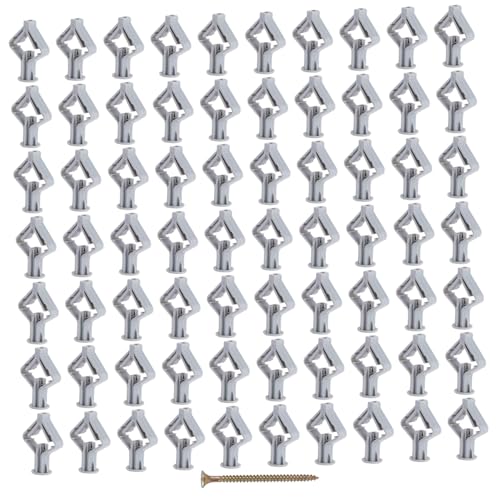 STOBAZA 100pcs Plastic Butterfly Expansion Anchors Wall Fixings Lightweight Easy to Install Hardware Accessories