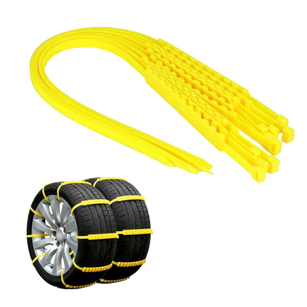 Chaînes à neige Riloer, chaînes de pneu antidérapantes universelles 10 pièces pour urgence extérieure, ceinture de pneu de voiture antidérapante en TPU pour toutes les voitures avec largeur de pneu