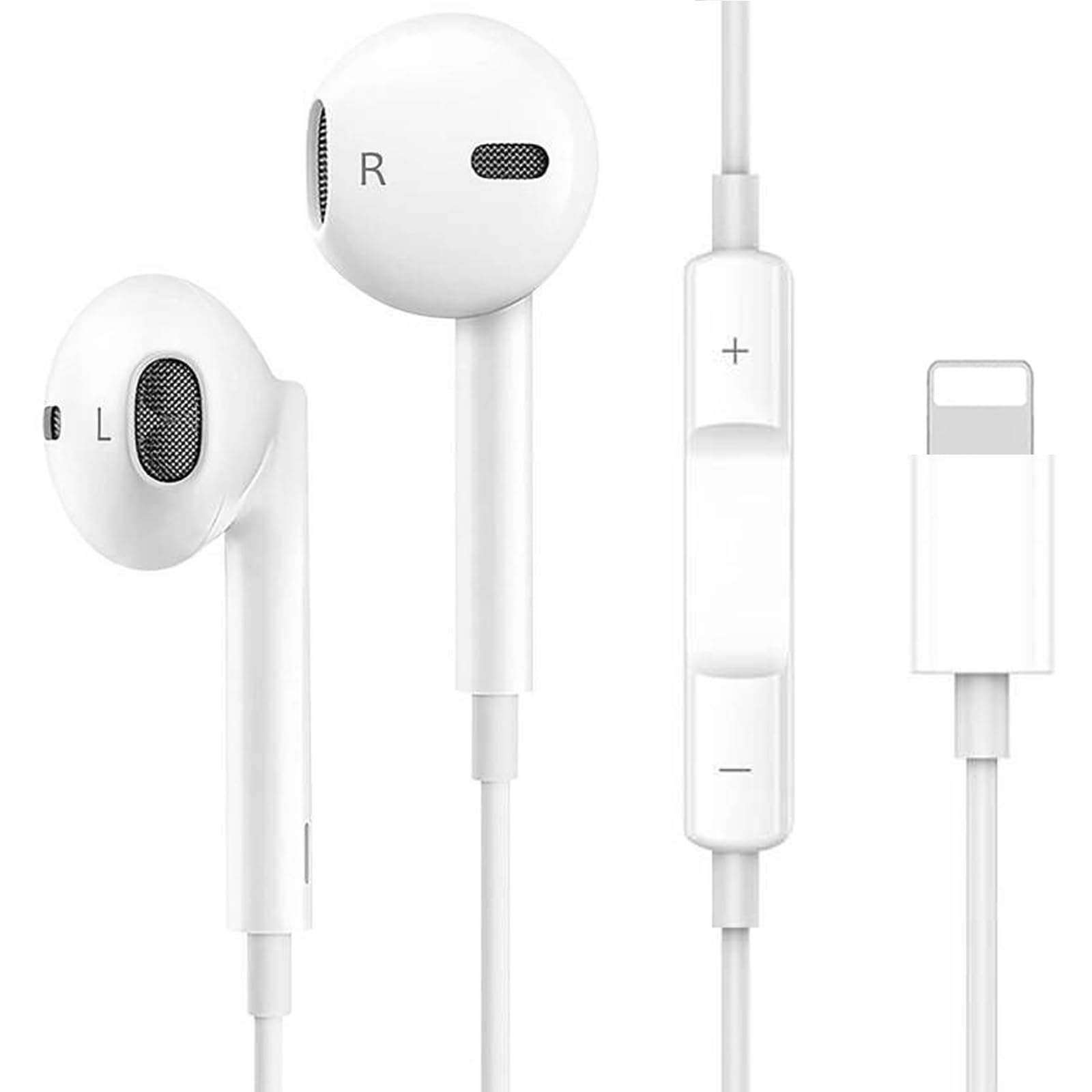 Cuffie In-Ear per iPhone con Fili, Hi-Fi Stereo Auricolari con Controllo del Volume e Isolamento del Rumore, Compatibile iPhone 14 Pro Max/13/12/Mini/11/SE/XS Max/X/XR/8 Plus/7