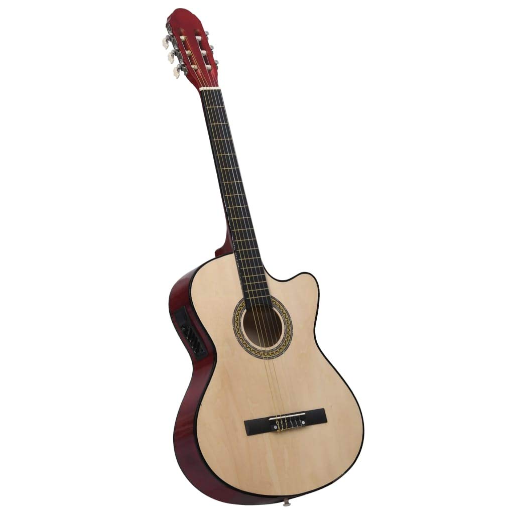 Chitarra Classica Western Cutaway, con Equalizzatore a 4 bande, 65 cm scala, in legno di tiglio e tastiera in plastica rigida, corde in nylon, per principianti e dilettanti