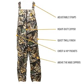 HOT-SHOT-Youth-Insulated-Camo-Bib-Comfortable-Kids-Hunting-Clothes-Adjustable-Insulated-Hunting-Overalls-with-Zippers