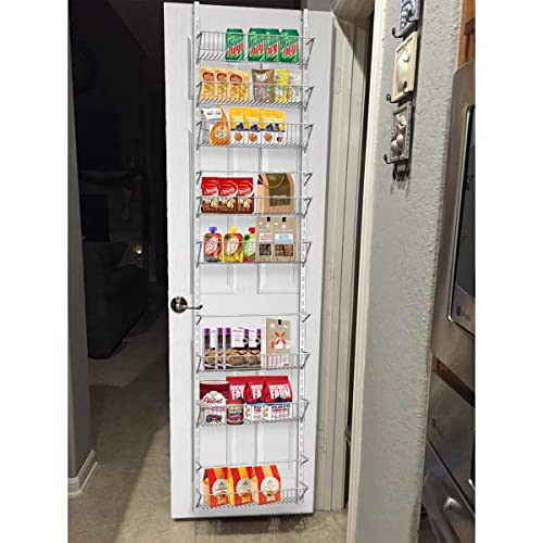 Over the Door Organizer - 8-Tier Hanging Wall Rack for Bathroom or Kitchen Organization - Pantry Organization and Storage by Home-Complete (White) - Thumbnail 6