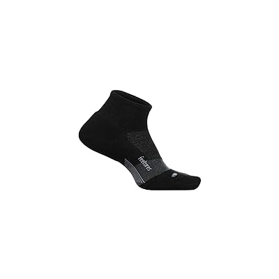 Feetures Merino 10 Cushion Quarter Crew Cut Socks Shoes Charcoal 1