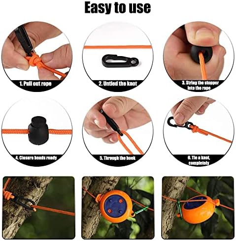 Extendable Clothes Line Camping Portable 8 m Travel Holiday Outdoor Clothes Airer for Bathroom, Laundry Room, Garden or Travel