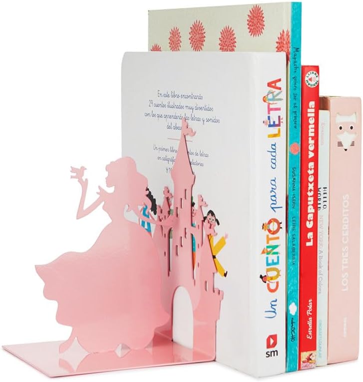 Balvi Fairy Tale Pink A Princess and Her Castle Decorative Metal Bookends