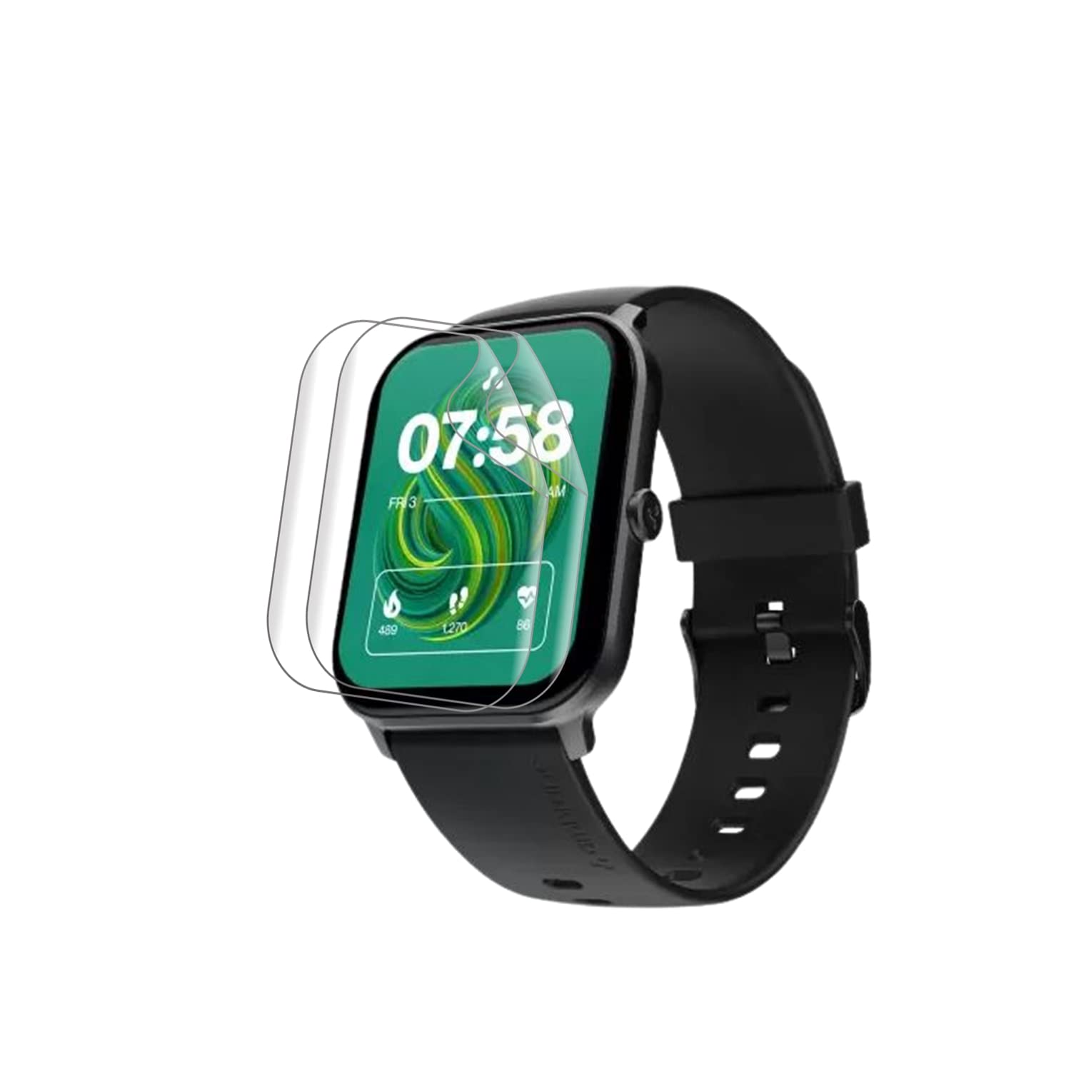 Wisely (Pack 2 For Ambrane Wise Glaze SmartWatch Screen Guard Scratch Guard Full Screen Protector Compatible for Ambrane Wise Glaze 1.78" - Flexible TPU - HD Clear - Bubble-Free