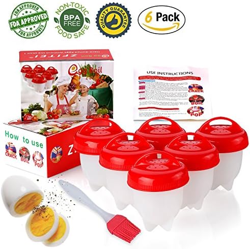 Tysonir Cooker Egglets Eggies Hardboiled System Cups-Silicone Egg Bites Molds (6 Pack), 6