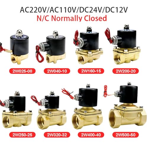 Électrovanne normalement fermée 230V AC en laiton avec joint EPDM pour eau