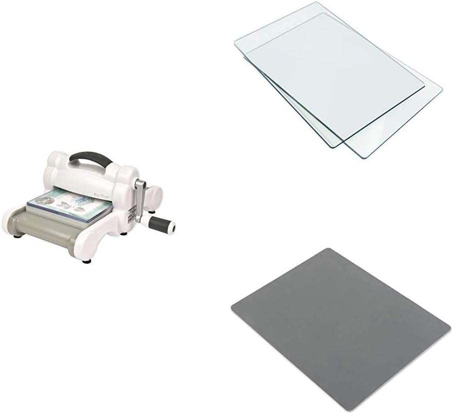 Sizzix Big Shot Machine Bundle, Standard Cutting Pads, Silicone Rubber Mat &amp;amp; Impressions Pad