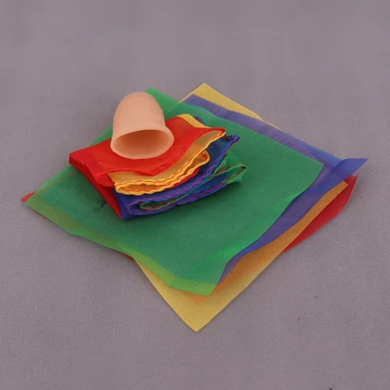 SUMAG Thumb Tip Blendo Silk Magic Tricks Handkerchiefs 4 Silk Joined into One Magic Stage Illusions Props Gimmick Mentalism