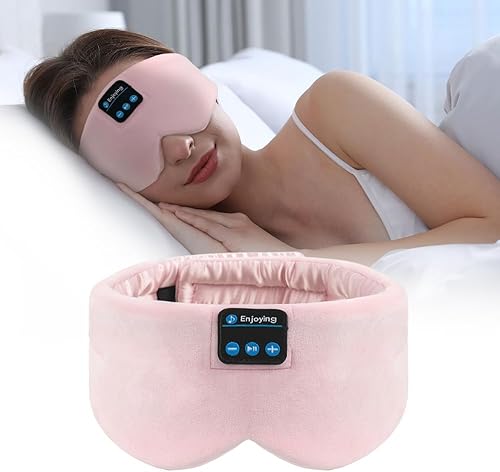 Máscara de ojos suave para dormir, diadema Bluetooth, auriculares inalámbricos, ajustable para dormir, meditación, insomnio, máscara de noche,
