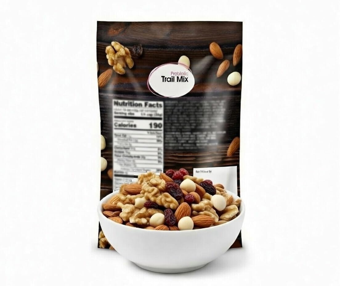 Probiotic Fruit & Nut Trail Mix: Yogurt Covered Cranberries, Almonds, Walnuts, Raisins - Gluten Free Kosher Great Healthy Snack Travel Camping Food, 1lb 8oz Bag