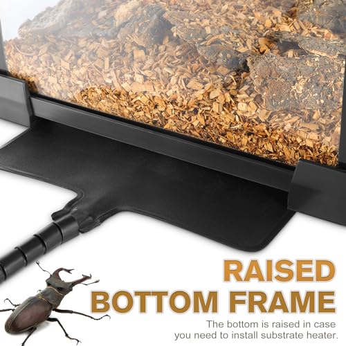 NEPTONION Mini Reptile Glass Terrarium Vivarium 8\'\' x 8\'\' x 6\'\' Full View Tank Small Amphibians Glass Habitat Cage with Feeding Slot & Box Lock Buckle