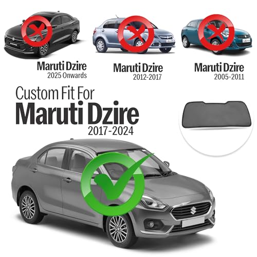 Image of Autofact Dicky Curtain for Swift Dzire 2017-2024 | Custom Fit Rear Windshield Sunshade | UV & Heat Protection | Foldable Mesh | Privacy & Cooling Car Accessory