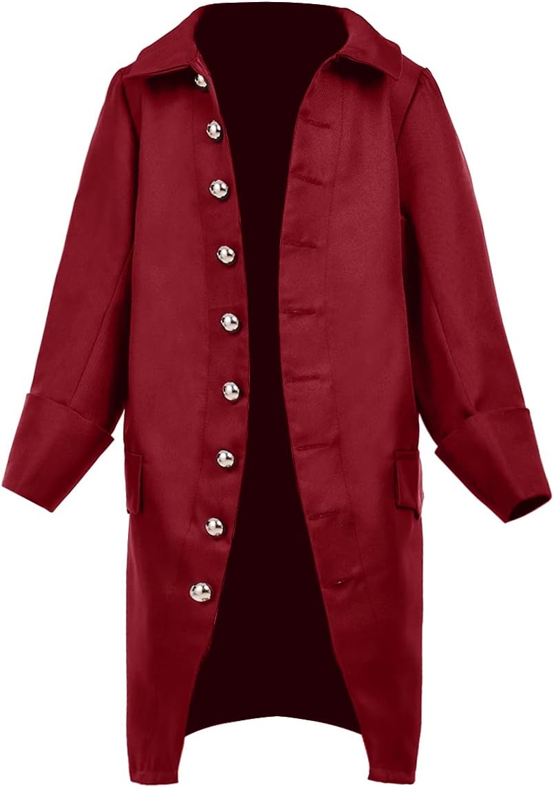 BPURB American Colonial Costume Boys Medieval Coat Historical Costume for Child