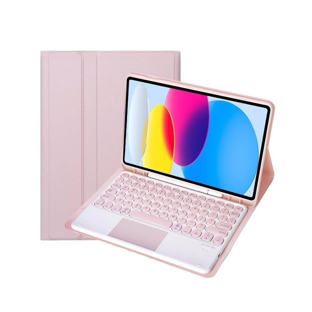 Funda teclado redondo iPad de 11.ª generación de 10,9 pulgadas universal rosa 7