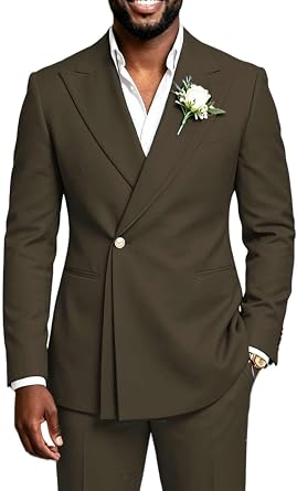 Mens Formal Suits 2 Piece Slim Fit Tuxedo Suits for Men Asymmetric Peak Lapel Wedding Prom Suit One Button