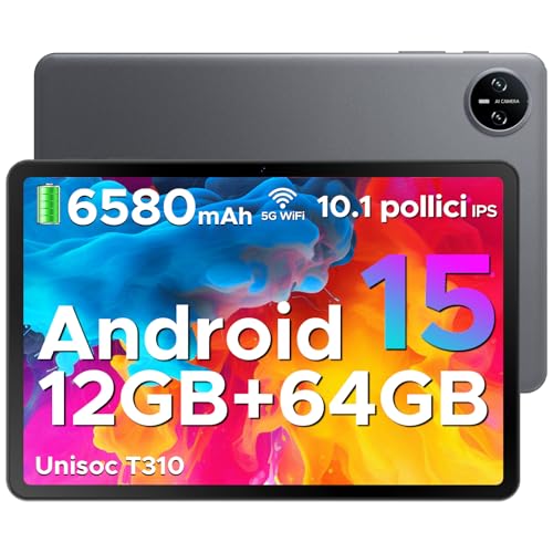 DOOGEE Tab A9 Android 15 Tablet 10 Pollici, 12(3+9) GB RAM + 64GB ROM (TF 2TB), 6580mAh Batteria, 5G+2.4G WiFi, 1280 *...