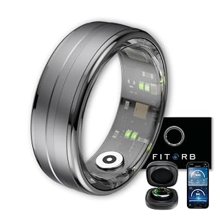 Smart Ring Pro - Das Original. High-Tech Fitness- & Gesundheitsring, Schlafanalyse, 24/7 Aktivitätstracking. Temperaturmessung, Stess. Proberinge. (Saturn, Grau, 20,8 mm (11)) - Amazon product rated Grade A