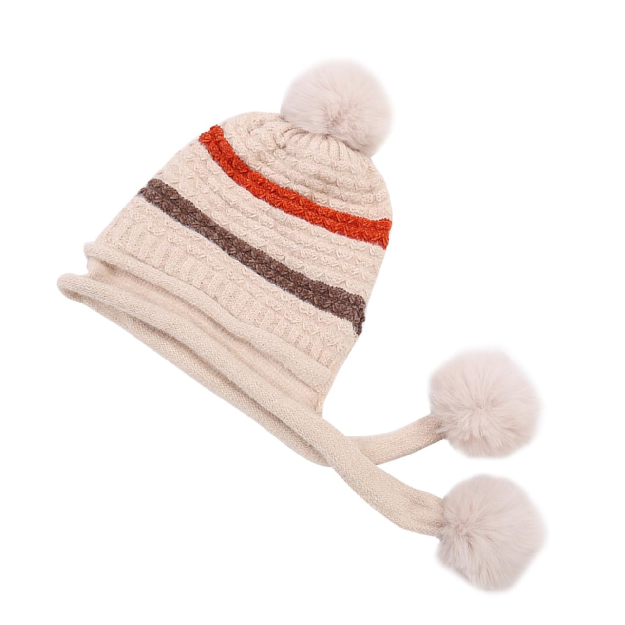 GALPADA 3piezas Gorro De Lana Para Mujeres Pompón Sombrero De Esquí Cálido y Cómodo Para Actividades Al Aire Beige