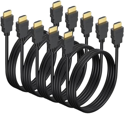 6.6FT HDMI Cable 5-Pack, Shielded 4K HDMI Cord, Gold-Plated HDMI to HDMI Cable 120Hz ARC&CL3 Rated, HDCP 2.2, 3D HDR| for Docking Station, PC,Monitor, Switch, Splitter, PS5, PS4, Xbox, TV, Soundbar