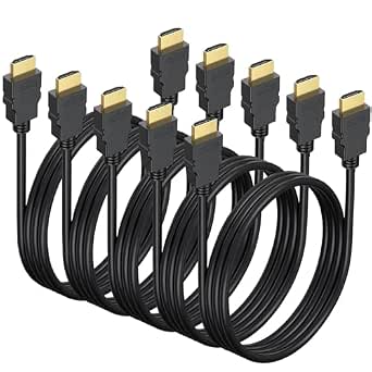 6.6FT HDMI Cable 5-Pack, Shielded 4K HDMI 2.0 Cord, Gold-Plated, 3D HDR ARC