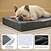 BEDSURE orthopädisches Hundekissen mittelgroße Hunde - 74x46x8cm waschbares Hundebett mit 2 in 1 Memoryschaum, kuscheliges Hundematte Hundematratze, dunkelgrau