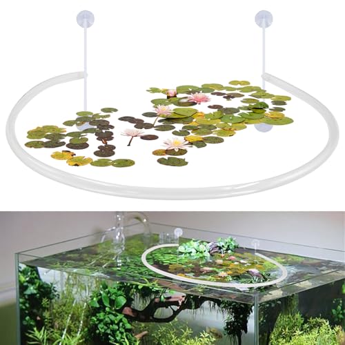 Image of 2 Sets Aquarium Floating Plant Corral, Clear Cuttable Aquarium Plant Barrier, Accessories Intercepting Floating Plants Adjust Height with Water Level for Fish Shrimp Tank