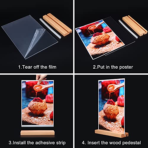 Lot de 4 x A5 Présentoirs de table Forme de T Forme de L Présentoirs de Table en Acrylique Transparent pour les, les restaurants,Menus