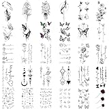 タトゥーシール かわいい 30個入り たとゅーシール かわいい 防水 刺青シール 入れ墨シール タトゥーシール 蝶 女性 男性 (6*10cm)