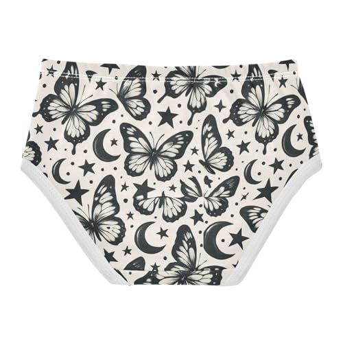 Joisal Cotton Girls Underwear Toddlers Black White Butterflies Star Panties for Girl Bright Briefs Girls Undies 2t2