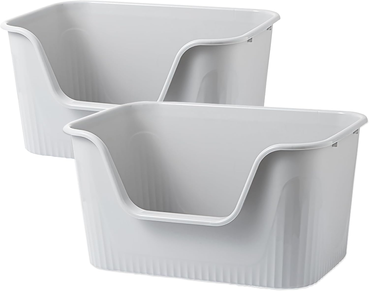 Vealind 2Piece Extra Large Low Entry High Sided Cat Litter