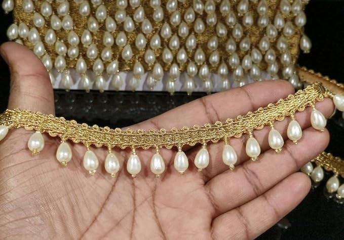 See full amazon price history chart for MS ZARIWALA Beaded Tassels Lace Trim for Dress Embellishments for Crafting, Sewing and Cloth Accessories 8 Meter (Golden DORI Cream Pearl) MS ZARIWALA Beaded Tassels Lace Trim for Dress Embellishments for Crafting, Sewing and Cloth Accessories 8 Meter (Golden DORI Cream Pearl) (B0D8R1X9JN) Amazon Price History, Amazon Price Tracker